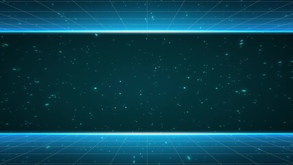 futuristic virtual grid platform background with empty content space and digital glowing particles for presentation and technology display - Powered by Adobe