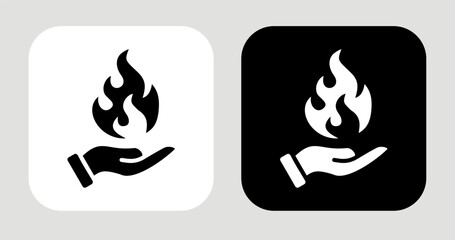 Inspired Push Icon In Black and White Glyph Style