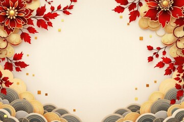 Festive floral arrangement mockup