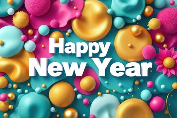 Festive happy new year composition