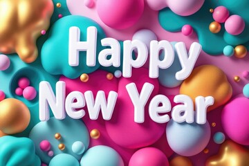 Festive happy new year greeting