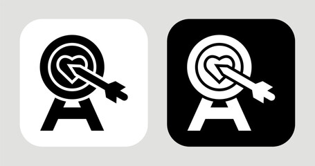 Aligned Action Icon In Black and White Glyph Style
