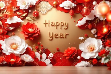 Festive lunar new year mockup