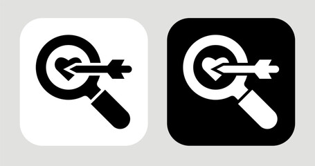 Driven Focus Icon In Black and White Glyph Style
