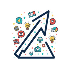 Business Growth Arrow Doodle Object