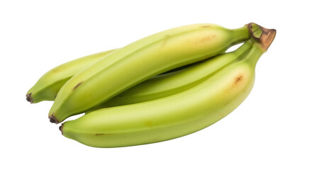 Bunch of green plantains PNG isolated on transparent background, unripe cooking bananas for Caribbean and Latin American cuisine