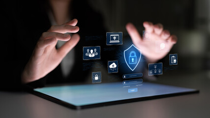 A cybersecurity dashboard for network protection. The system includes secure user login, multi-factor authentication, and access control to protect corporate data and assets. Fermion
