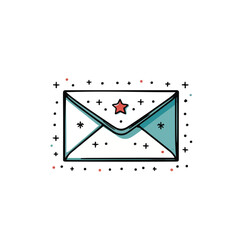 an envelope with tiny winter accents