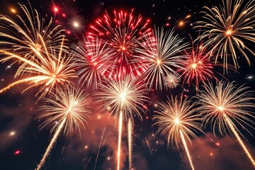 Fireworks display against a dark sky