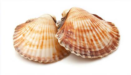 Obraz premium Two Scallops isolated on white background