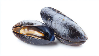 Two Mussels isolated on white background