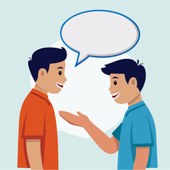 Obraz premium Friendly Discussion Between Two Young Men
