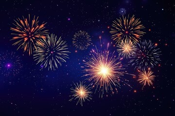 Fireworks display against dark sky