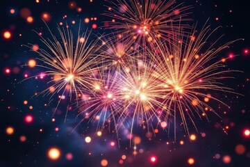 Fireworks display against dark sky