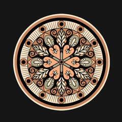Traditional tattoo circle medieval mandala fraphic design