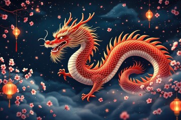 Fototapeta premium Fantasy dragon illustration