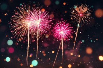 Fireworks display at night