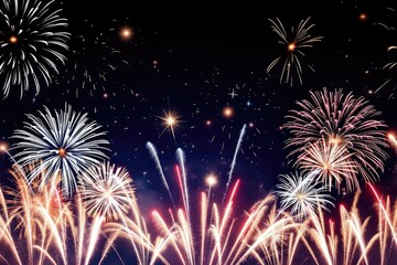 Fireworks display at night