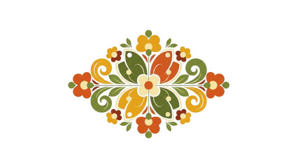Colorful Floral Design with Swirls and Curves in Bright Shades