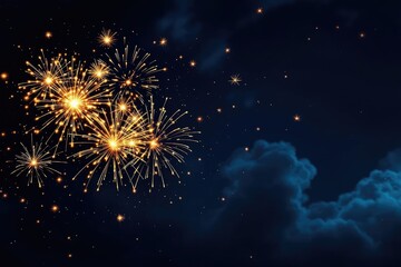 Fireworks display at night