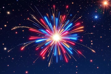 Fireworks display in a dark sky