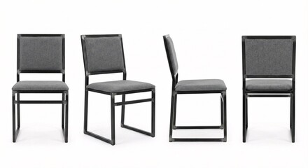 Modern gray upholstered chairs in minimalist style perfect for any sleek home or office space