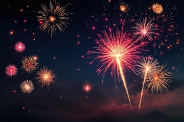 Fireworks display in the night sky