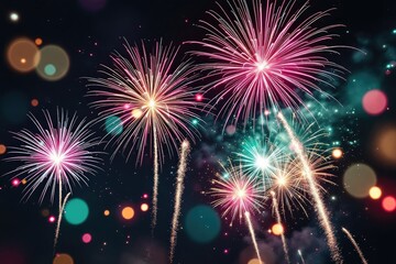 Fireworks display in the night sky