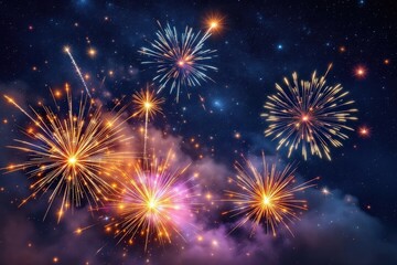 Fireworks display in the night sky