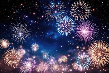 Fireworks display in the night sky