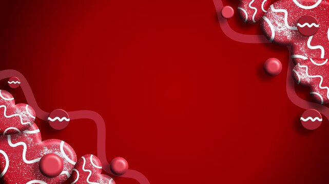 Decorative abstract corner forming romantic soft red gradient layout