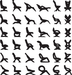 Obraz premium futuristic robotic items of chair silhouette style vector design on white background