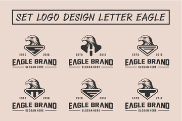 Set Letter Eagle Logo Design Vector Template