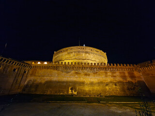 Castel Sant'Angelo in Rome, Italy, at night