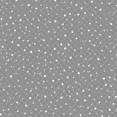 Realistic Falling White Snow Overlay Texture on Transparent Background. Vector