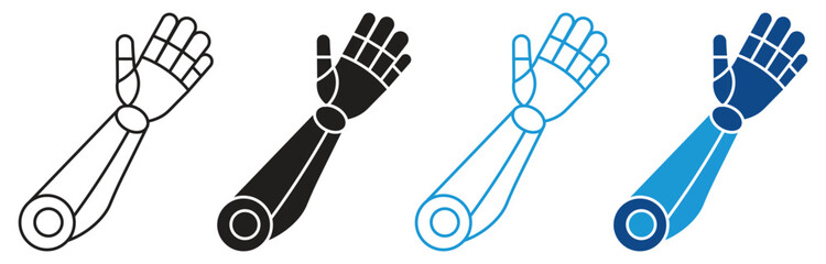 Bionic Arm Icon set multiple style collection , vector illustration.