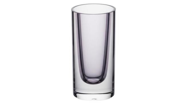 Elegant clear shot glass isolated PNG on transparent background, modern glassware for spirits and cocktails, minimalist design - Powered by Adobe