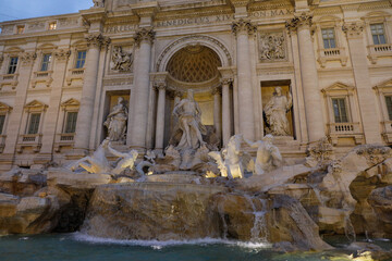 Tourists visit the Trevi Fountain in Rome.