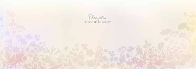 ナチュラルでシックな草花の背景イラスト