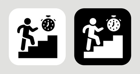 Relentless Step Icon In Black and White Glyph Style