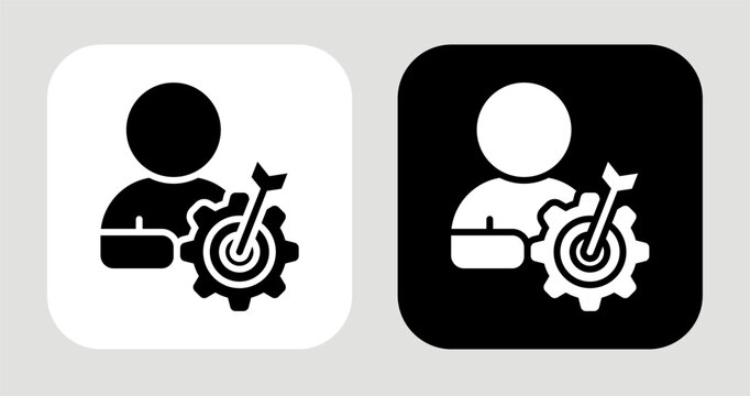 Goal Engine Icon In Black and White Glyph Style