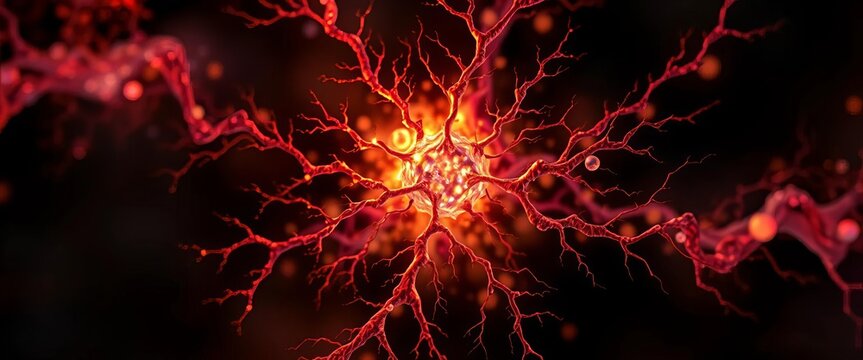 Intricate fractal flame resembling a branching neuron network, design, science