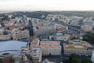 The Vatican and city of Rome as seen from the dome of the Basilica.