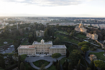 The Vatican and city of Rome as seen from the dome of the Basilica.