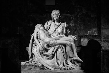 The Pieta sculpture from Michelangelo inside the St. Peter's Basilica in the Vatican.