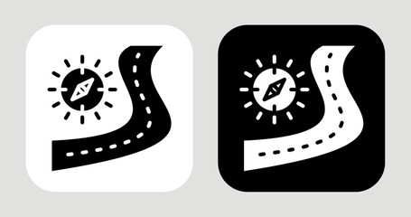 Guided Vision Icon In Black and White Glyph Style © oka