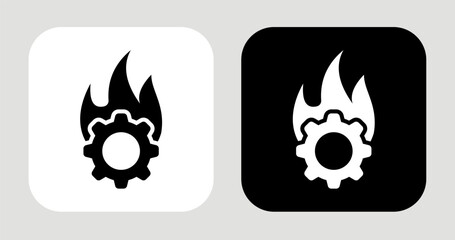 Drive Flame Icon In Black and White Glyph Style
