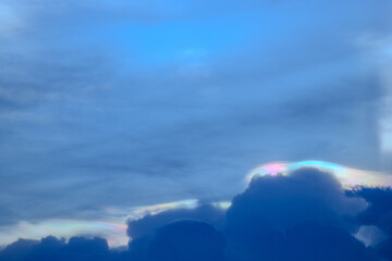 The cloud has rainbow colors.