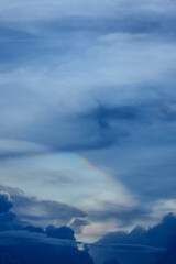 The cloud has rainbow colors.