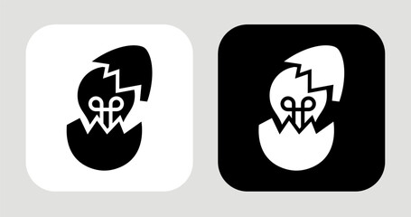 Concept Hatch Icon In Black and White Glyph Style